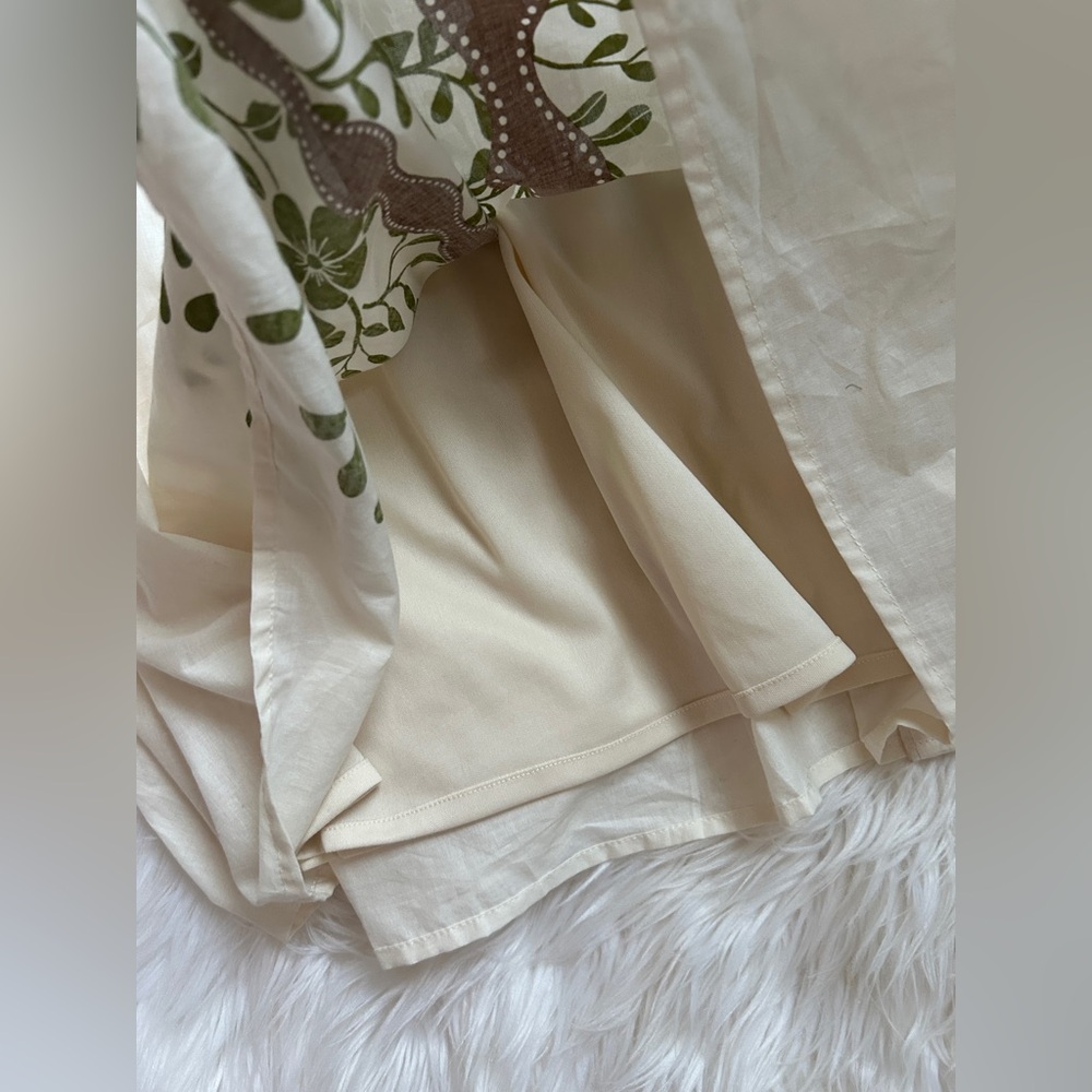 Elegant Cream Maxi Dress with Palm Tree Design - Picture 11 of 16